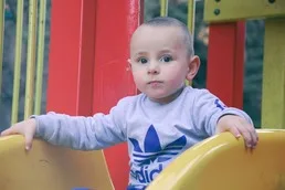 Boy developing sensory skills